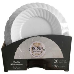 6 Pieces Crown Plate Set 40ct Set (20x7 - Party Paper Goods
