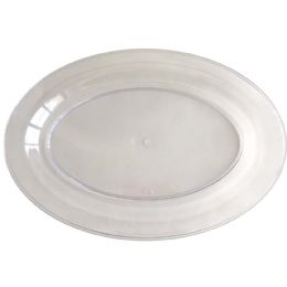 25 Pieces Crown Crystal Plastic Tray Ova - Party Paper Goods