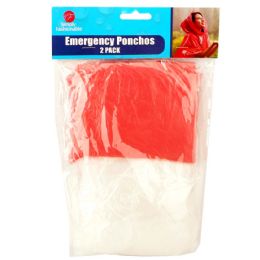 36 Wholesale Emergency Ponchos 2pk Astd