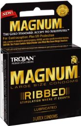 6 Wholesale Trojan Condom 3ct Magnum Ribbe