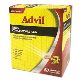 50 Pieces Advil Allergy & Congestion 1 Ct Dispenser Box - Pain and Allergy Relief