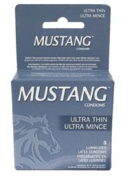 48 Wholesale Mustang Condom 3ct Ultra Thin
