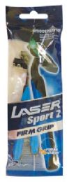 40 Wholesale Lazer Men Twin Blade Razor 2pk Firm Grip