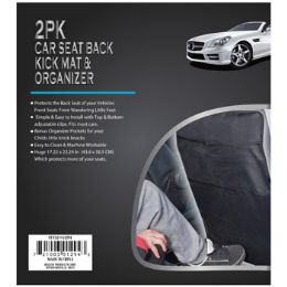 12 Pieces Car Seat Back Kick Mat 2pk Black W/organizer 17.32x22.24in Pb/insert *15.00* - Auto Accessories