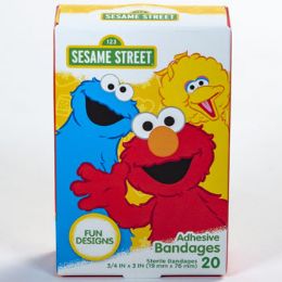 24 Wholesale Bandages 20ct Sesame Street
