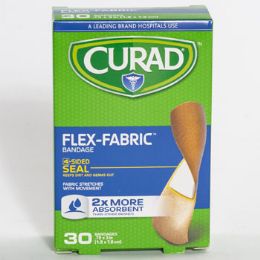 24 Wholesale Bandages Curad 30 Ct Flex Fabric Boxed *2.99* #cur47315rrb