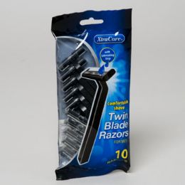 36 Wholesale Razors Mens Twin Blade 10pkpeggable Xtracare