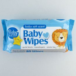 12 Wholesale Baby Wipes 80ct Blue