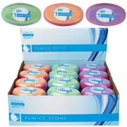 36 Wholesale Pumice Stone 3asst Colrs W/gripring 70g 36pc Pdq Shrnk/label 3.8 X 2.2 X 2.1in ea