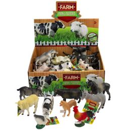 36 Wholesale Farm Animal Figures Plstc 12astht/36pc Pdq Dump Display