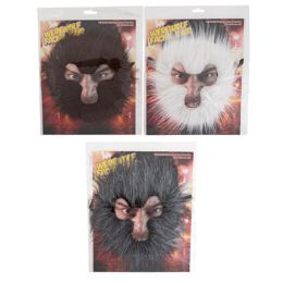 24 Pieces Werewolf Facial Hair 3ast Colors Grey/white/brwn Pbb/insert Card - Costumes & Accessories