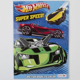 24 Wholesale Coloring Book Hot Wheels Super Speed In 24pc Display