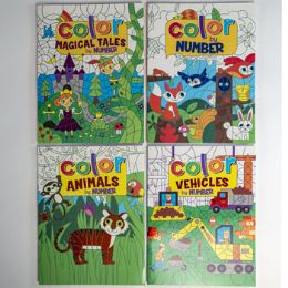 48 Wholesale Color By Number Book 4 Assortedin Pdq