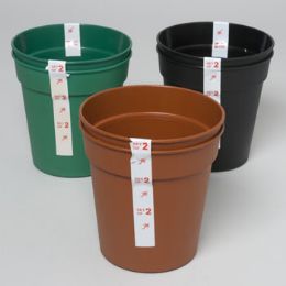 24 Wholesale Planter 5.5"x 5.5"h Starter Pots/ 2 Terra, Green, Brown, Cranbry In Pdq #fam Gr 5.5