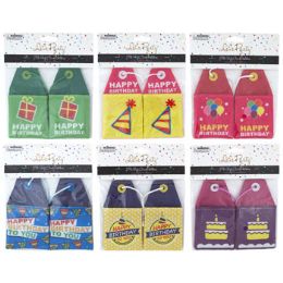 36 Pieces Gift Card Holder Bday 2pk Novelty Felt 6ast 12pc Mdsg Strip Party Pbh 5x3inch - Party Paper Goods