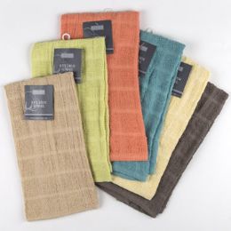 72 Wholesale Kitchen Towel 15x25 Assorted Clrs Peggable See n2