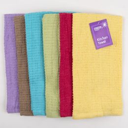 72 Wholesale Kitchen Towel 15x25 6 Assorted Clrs Peggable See n2