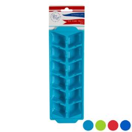 96 Pieces Ice Cube Tray 2pk W/header Card 4 Summer Colors In 96pc Pdq 33gm ea - Freezer Items