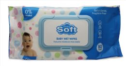 24 Wholesale Baby Wipe 80 Count With Blue Lids
