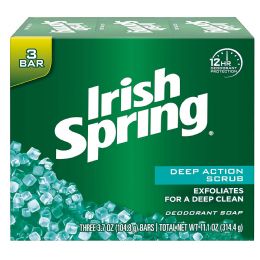 18 Pieces Irish Spring Bar Soap 3.75 Oz 3 Pk Clean Scrub - Soap & Body Wash