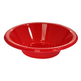 24 Pieces Dispozeit Plastic Bowl 7 In 12 Ct Red - Disposable Plates & Bowls