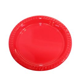 24 Pieces Dispozeit Plastic Palte 7 In 15 Ct Red - Disposable Plates & Bowls