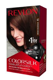 12 Wholesale Color Silk Hair Color 1 Pk #47 Medium Rich Brown