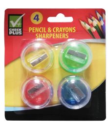 48 Wholesale Pencil Sharpener 4ct Rd Contai