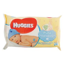 10 Pieces Huggies Baby Wipes 56 Ct Pure - Baby Beauty & Care Items