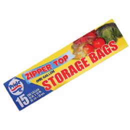 48 Wholesale Storage Bags 15 Count 1 Gallon Zip Top