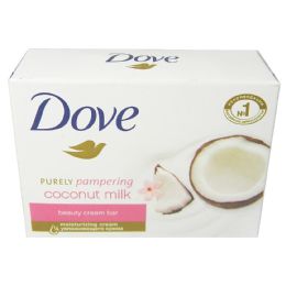 48 Wholesale Dove Bar Soap 135 G / 4.75 Oz Coconut Purely Pampering