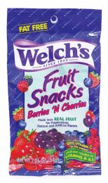 48 Pieces Welch Fruit Snacks 2.25 Oz Berries 'n Cherries - Food & Beverage