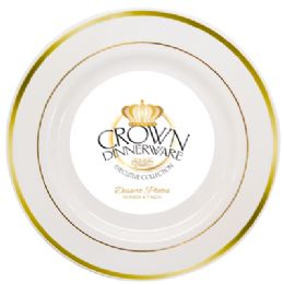 12 Wholesale Crown Dessert Plate Executive Collection 7 In 10 Pk Gold