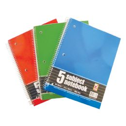 36 Wholesale Spiral Notebook 150 Sheet 8 X 10.5 Inch 5 Subject Wide Ruled