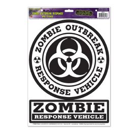 12 Pieces Zombie Outbreak Response Peel 'n Place - Hanging Decorations & Cut Out