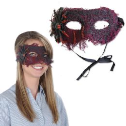 12 Pieces Spider Mask Black Ribbon Ties - Party Hats & Tiara