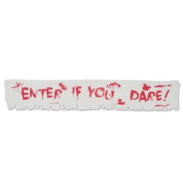 12 Pieces Enter If You Dare! Fabric Banner - Party Banners