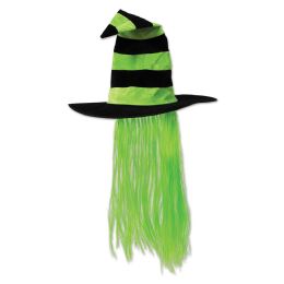 6 Pieces Witch Hat W/hair - Party Hats & Tiara