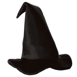 12 Wholesale Satin-Soft Black Witch Hat