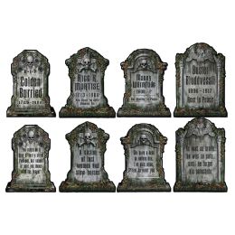 12 Pieces Tombstone Cutouts - Hanging Decorations & Cut Out