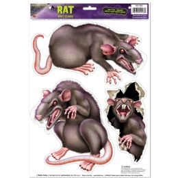 12 Pieces Rats Peel 'N Place - Hanging Decorations & Cut Out