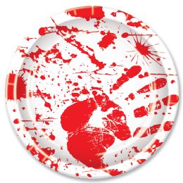 12 Pieces Bloody Handprints Plates - Party Paper Goods