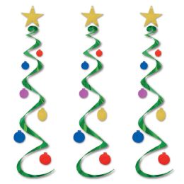 6 Pieces Christmas Tree Whirls - Streamers & Confetti