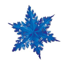 12 Pieces Metallic Winter Snowflake - Hanging Decorations & Cut Out
