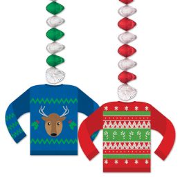 12 Pieces Ugly Sweater Danglers - Hanging Decorations & Cut Out