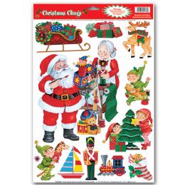 12 Pieces Santa's Workshop Clings - Hanging Decorations & Cut Out