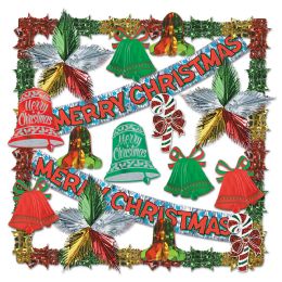 Merry Christmas Metallic Decorating Kit - Party Accessory Sets