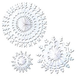 12 Pieces White Tissue Snowflakes - Hanging Decorations & Cut Out