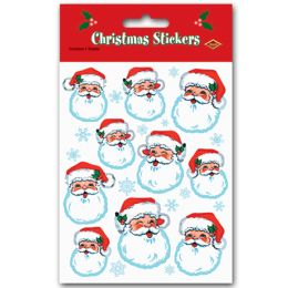 12 Wholesale Santa Face Stickers