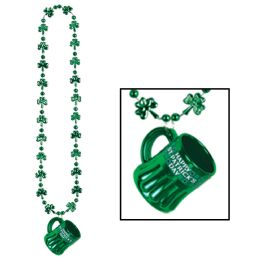 12 Wholesale Shamrock Beads W/happy St Pat's Mug